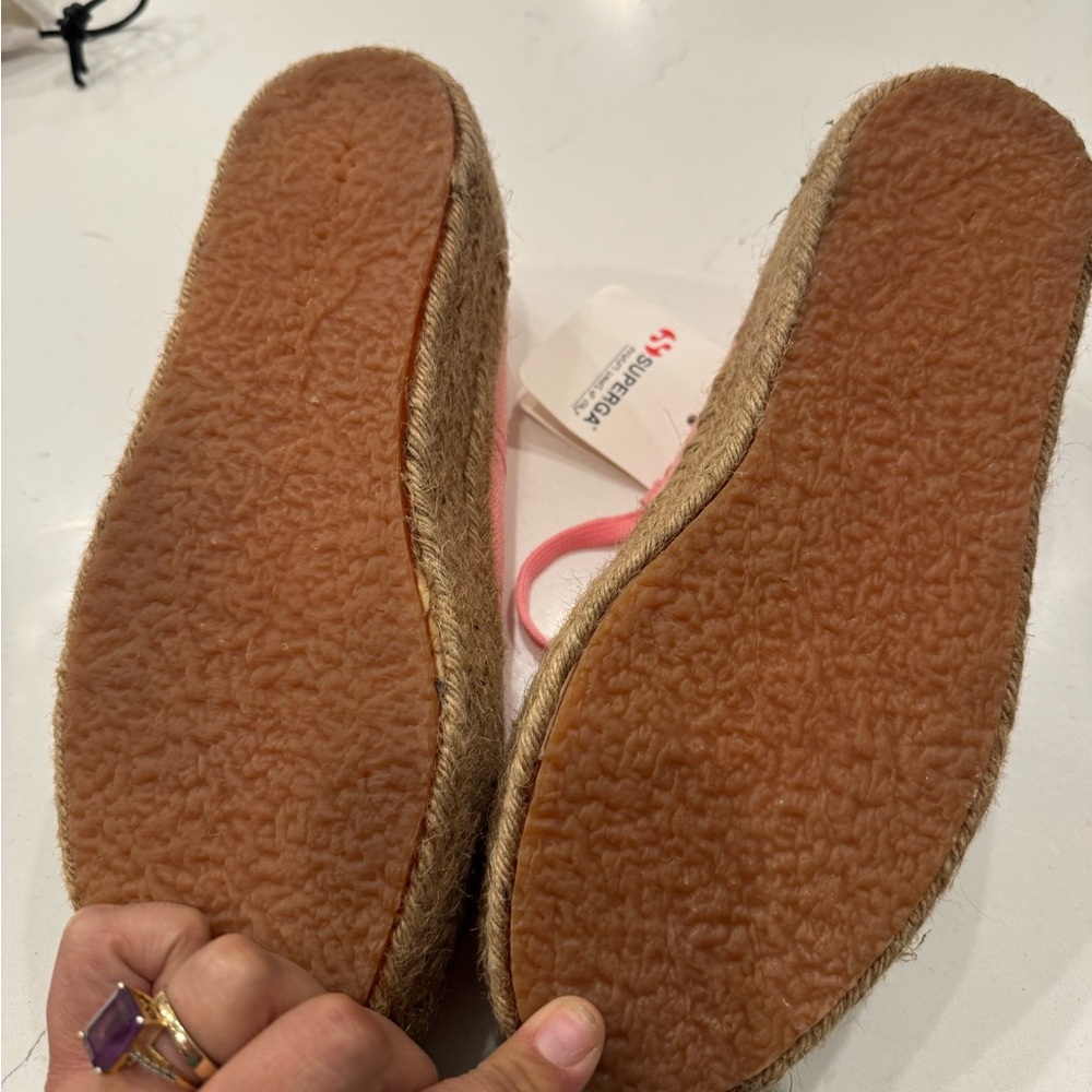 Superga Beige Wedge Sandals - Picture 3 of 4